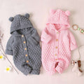 Baby knitting one-piece hoodie spring & fallnewborn clothing male and female baby sweater cute heattech romper 03