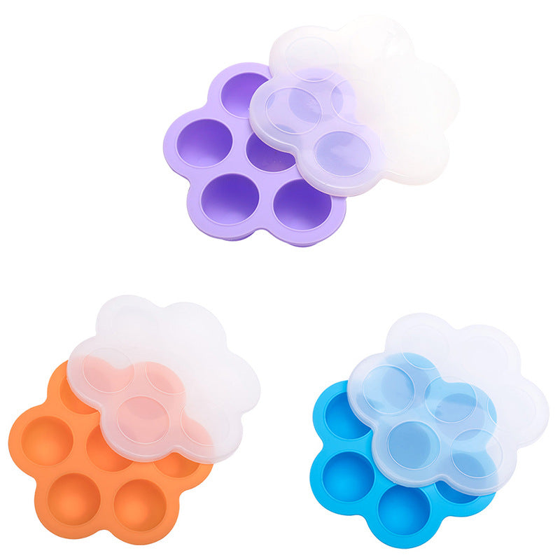 Baby 7-hole food supplement box silicone seven-hole food supplement box 200g large thickened with lid