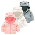 Girls' autumn/winter plush outerwear: cute baby girl fleece jacket for 0-1-2-3 year olds - princess style baby sweater