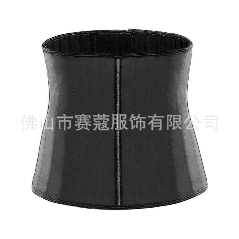 25 steel frame non-porous two-layer rubber long body shaping garment for women, abdominal tightening sports waist support abdominal belt manufacturer wholesale