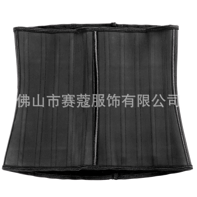 25 steel frame non-porous two-layer rubber long body shaping garment for women, abdominal tightening sports waist support abdominal belt manufacturer wholesale