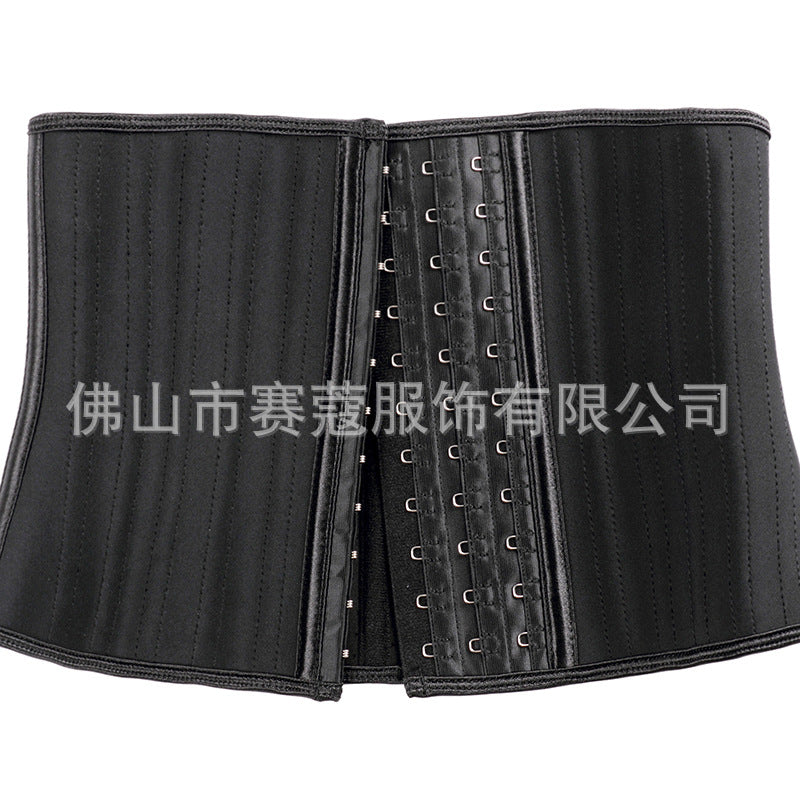 25-bone short three-in-one body shaping garment for women, fitness, abdominal tightening, waist tightening, sports waist protector, hair-styling girdle, wholesale waist slimming