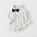 Onesie  spring and autumn triangle cover-up boy bow tie baby long sleeves type a one-piece pure cotton triangle climbing