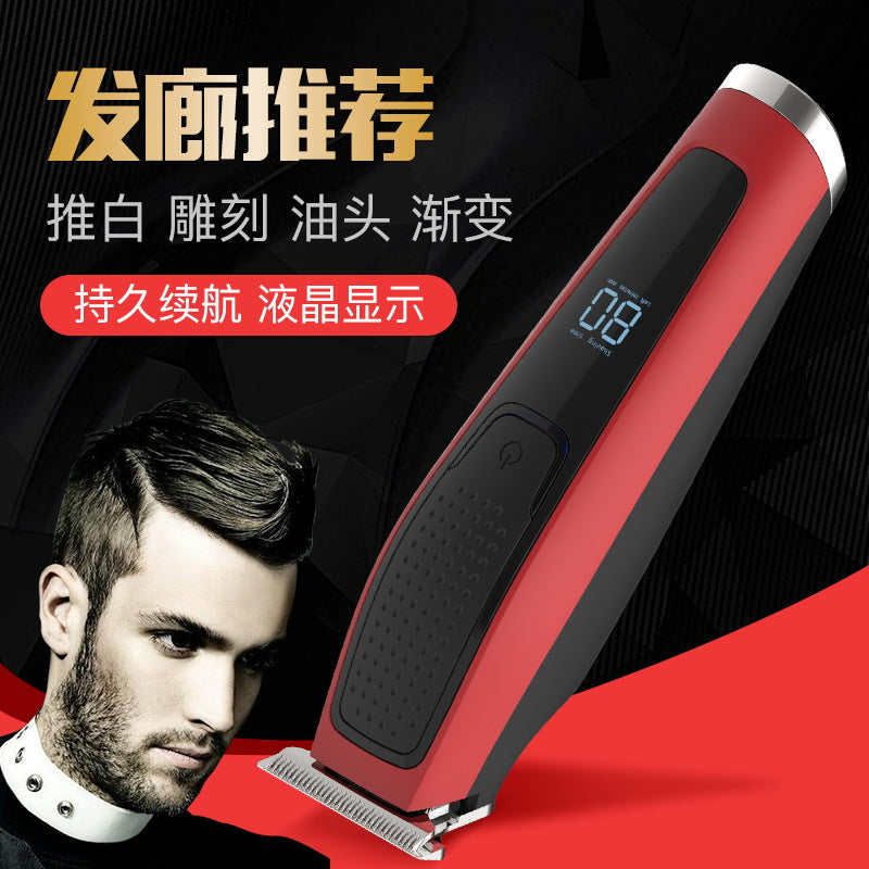 Electric hair clipper barber trimmer round head bald head flat head stainless steel multifunctional rechargeable electric clipper portable
