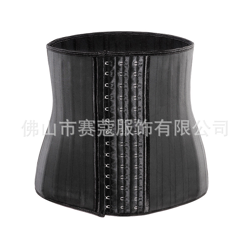 25 steel frame non-porous two-layer rubber long body shaping garment for women, abdominal tightening sports waist support abdominal belt manufacturer wholesale