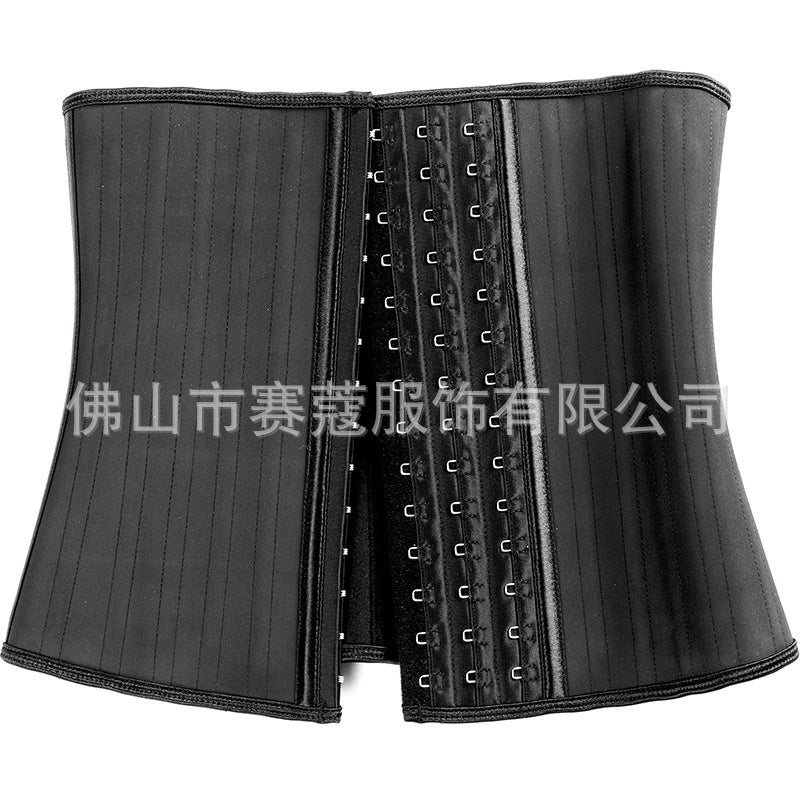 25 steel frame non-porous two-layer rubber long body shaping garment for women, abdominal tightening sports waist support abdominal belt manufacturer wholesale
