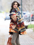 new autumn/winter women's long-sleeved hooded coat - dragon & phoenix print wool blend - perfect for  &  export (us/eu styles)