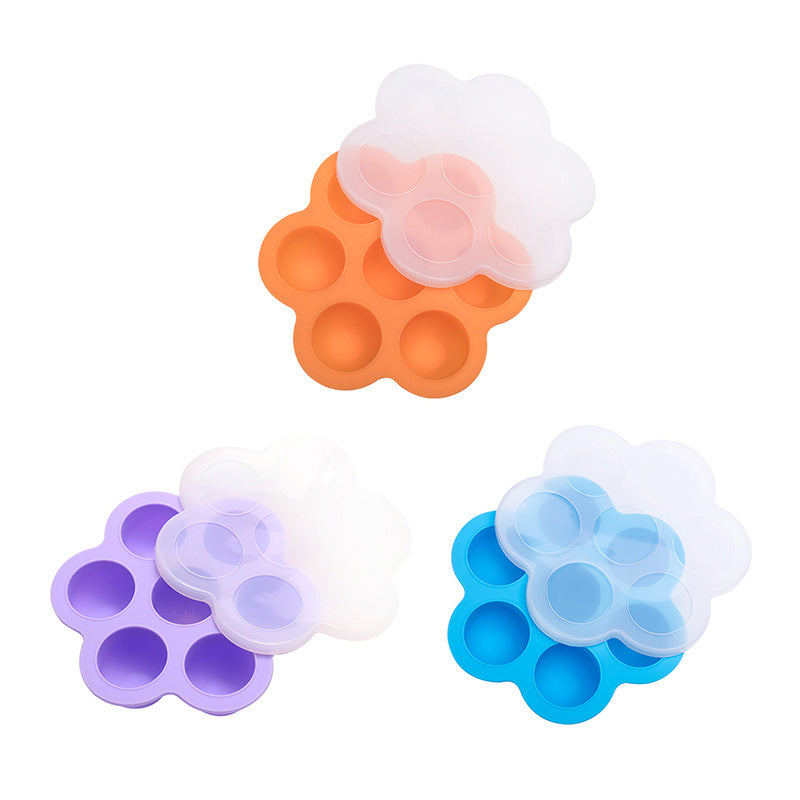 Baby 7-hole food supplement box silicone seven-hole food supplement box 200g large thickened with lid