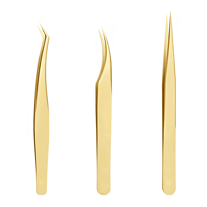 Factory fake eyelashes tweezers eyelash artist grafting eyelash curler dolphin golden feather clip high precision flowering clip beauty tools