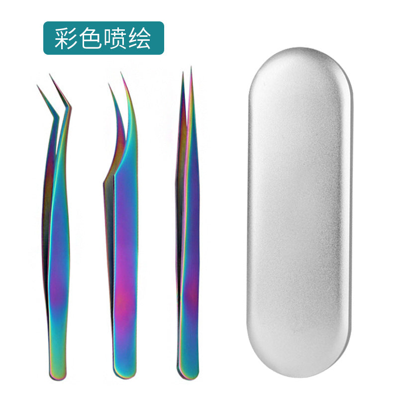 Factory fake eyelashes tweezers eyelash artist grafting eyelash curler dolphin golden feather clip high precision flowering clip beauty tools