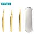 Ready-to-ship eyelash tweezers for lash artists: dolphin & gold feather precision tweezers for eyelash extensions & application - high-precision blooming tweezers - beauty tools