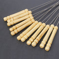 Wholesale stainless steel barbecue round skewers with wooden handles, round skewers for barbecue lamb skewers, wooden handles, barbecue needle tools and accessories