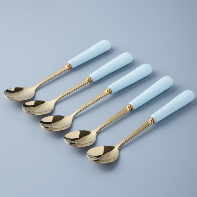 fruit fork spoon hammered ceramic storage jar suitfor home stainless steel fruit skewers dessert forks wholesale