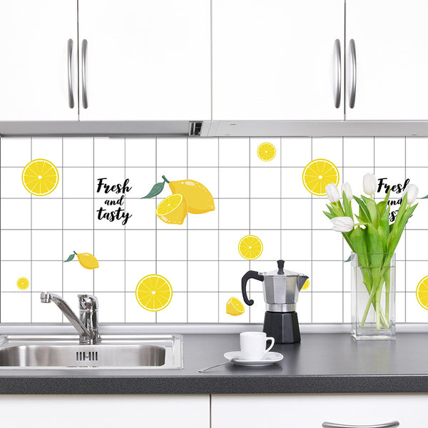 Waterproof kitchen oil-proof sticker tile printing sticker self-adhesive high temperature resistant wallpaper countertop range hood sticker cabinet sticker