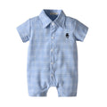 Wholesale children's summer rompers:  new korean style baby clothes, infant plaid crawling suits