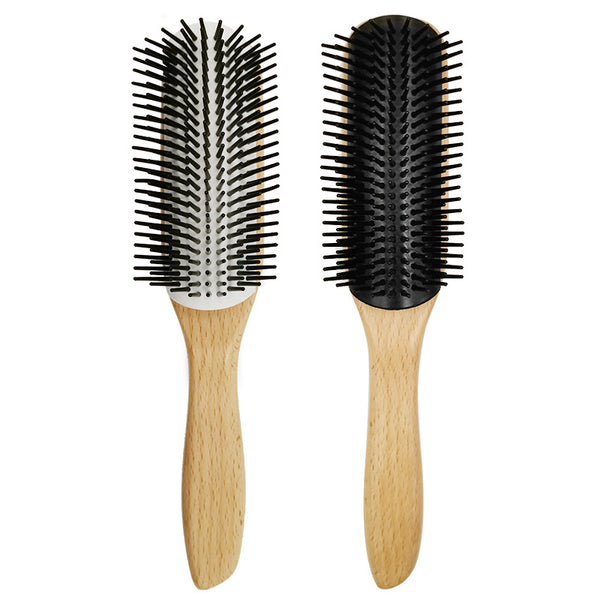 's new retro oily hair comb, large back head beech comb, styling massage hair comb, removable nine-row comb
