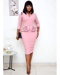 Independent station  european and american clothing new arrival african ol office professional pencil dress with belt 2020