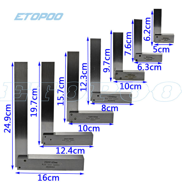 HUOTO Wide Seat Corner Ruler Carbon Steel Ruler 90 Degree Wide Seat Corner Ruler Thickened Corner Ruler L-shaped Plate Ruler