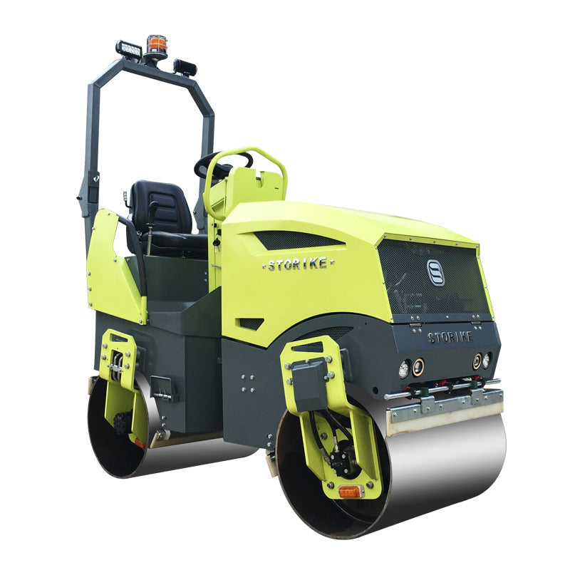 Roller hand-held single and double wheel 1t ride-on type vibration press, firewood mill, gasoline 2T full hydraulic small roller 3T