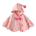 Girls' cloak style autumn/winter outerwear - kids' shawl with hooded design, windproof baby wrap, printed cape style