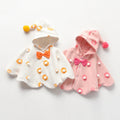 Girls' cloak style autumn/winter outerwear - kids' shawl with hooded design, windproof baby wrap, printed cape style