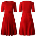 Belted cross-border supply  fashion plus size african women's high-waisted pleated dress - european & american style