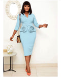 sourcing: african plus-size women's clothing -  hot-selling ol commute pencil skirt professional dress with belt