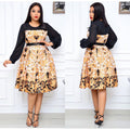 Fashion cross-border export new arrival evening dress  chiffon african plus sizeolwork clothing women's printed dress