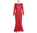 supply of african women's clothing, heavy-duty sequin embroiderlong sleeves banquet wear,   mermaid dress