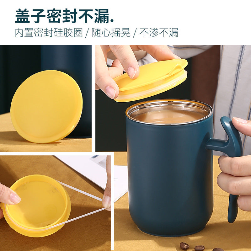 304 stainless steel water cup tea cup for home mug student cup with lid milk cup gift logo