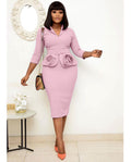sourcing: african plus-size women's clothing -  hot-selling ol commute pencil skirt professional dress with belt