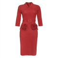 sourcing: african plus-size women's clothing -  hot-selling ol commute pencil skirt professional dress with belt