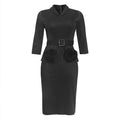sourcing: african plus-size women's clothing -  hot-selling ol commute pencil skirt professional dress with belt
