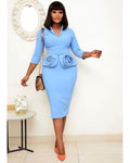 Independent station  european and american clothing new arrival african ol office professional pencil dress with belt 2020