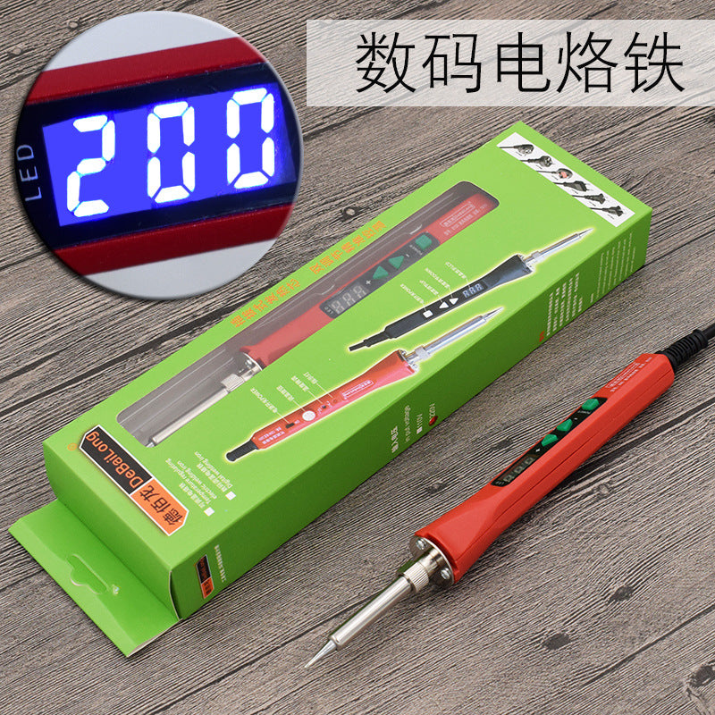 100W red temperature regulation digital display electric soldering iron 600 degrees can control temperature constant temperature electric soldering iron high power high frequency head red