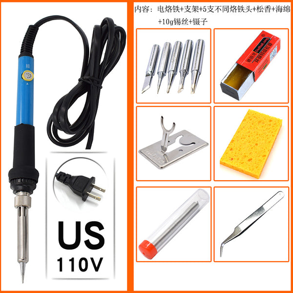 Cross-border 60w in-line adjustable temperature electric soldering iron set, high temperature resistant welding tool, welding pen, maintenance electrical soldering iron