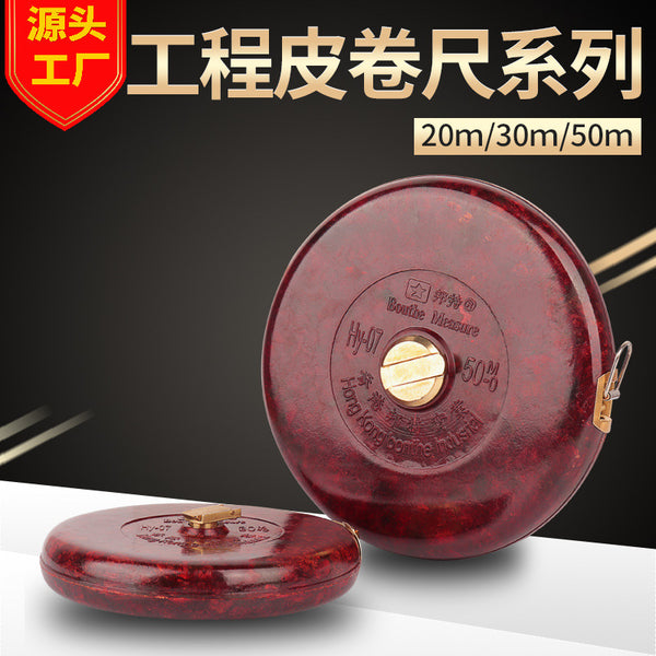 Source factory wholesale leather tape measure 50 meters tape measure 30 bakelite shell 20m 100 meters linen cloth ruler soft ruler measuring tool