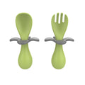 Custom baby short-handled flower training spoon, baby spoon, infant learning to eat supplementary food fork and spoon feeding utensil set
