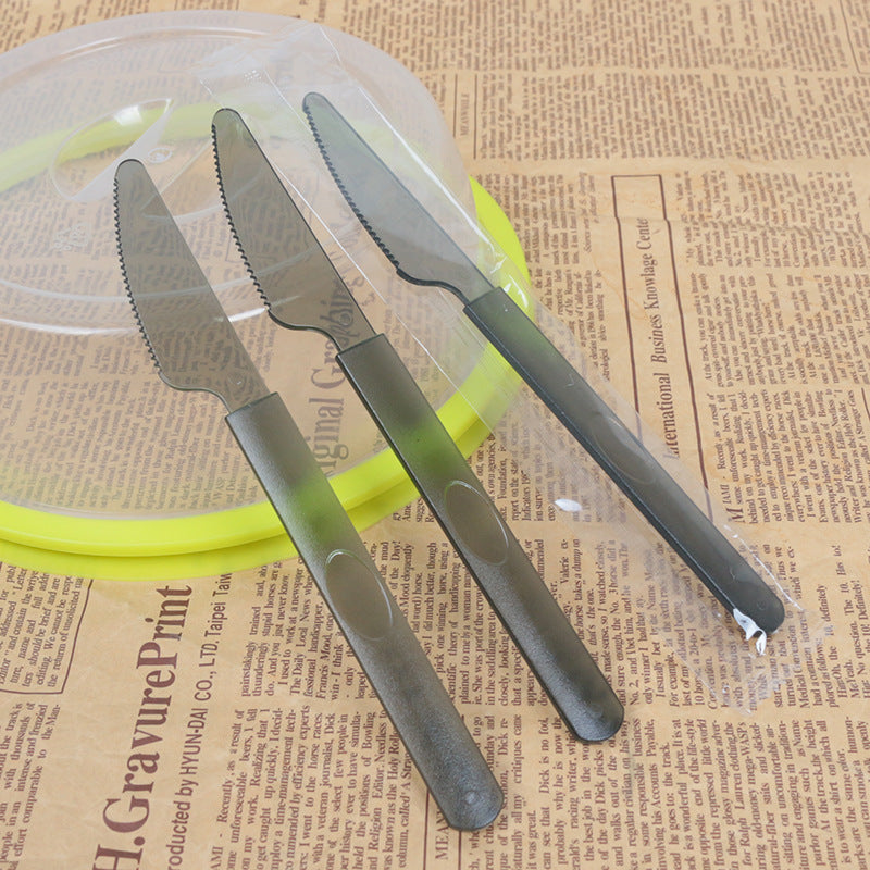 Free shipping plastic tableware spoons, disposable plastic spoons, individually wrapped cutlery sets (knife, fork, spoon), fruit cake plastic forks, western tableware