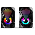 X2 multimedia desktop computer speaker - home office mini rgb colorful usb speaker with wired subwoofer