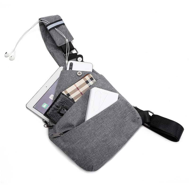 Cross-border Foreign Trade New Shoulder Bag Men's Leisure Sports Checked Breast Bag Outdoor Leisure Wholesale South East Asia Source