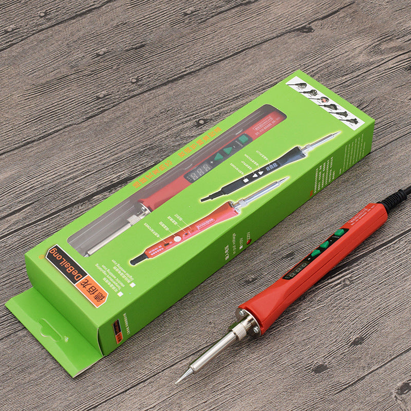 100W red temperature regulation digital display electric soldering iron 600 degrees can control temperature constant temperature electric soldering iron high power high frequency head red