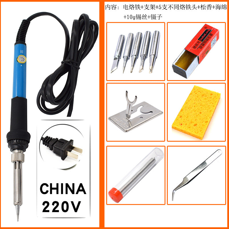 Cross-border 60w in-line adjustable temperature electric soldering iron set, high temperature resistant welding tool, welding pen, maintenance electrical soldering iron
