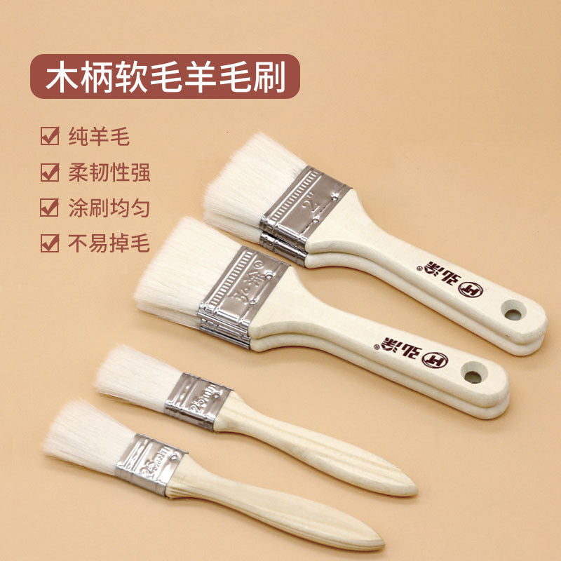 Wool brush, barbecue oil brush, baking brush, high temperature resistant, lint-free, wooden handle, soft bristles, barbecue tool accessories, barbecue