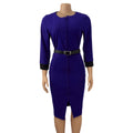 supply of african summer women's clothing new arrival elastic dresscontrast color one-row button slit fashiondress