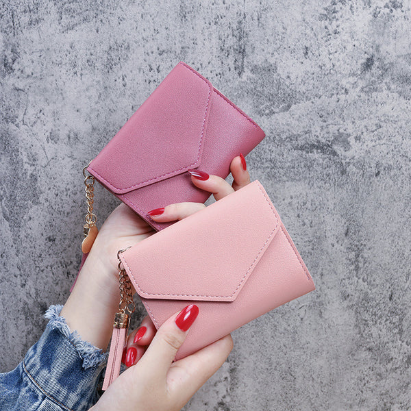 Factory direct sales, new women's wallet, female, fringed pendant, lychee pattern wallet, card bag, change bag, spot wholesale.