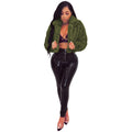 Amazon  independent station hot selling european and american women's autumn and winter artificial fur fashioncardigan short jacket stuffedoutwear