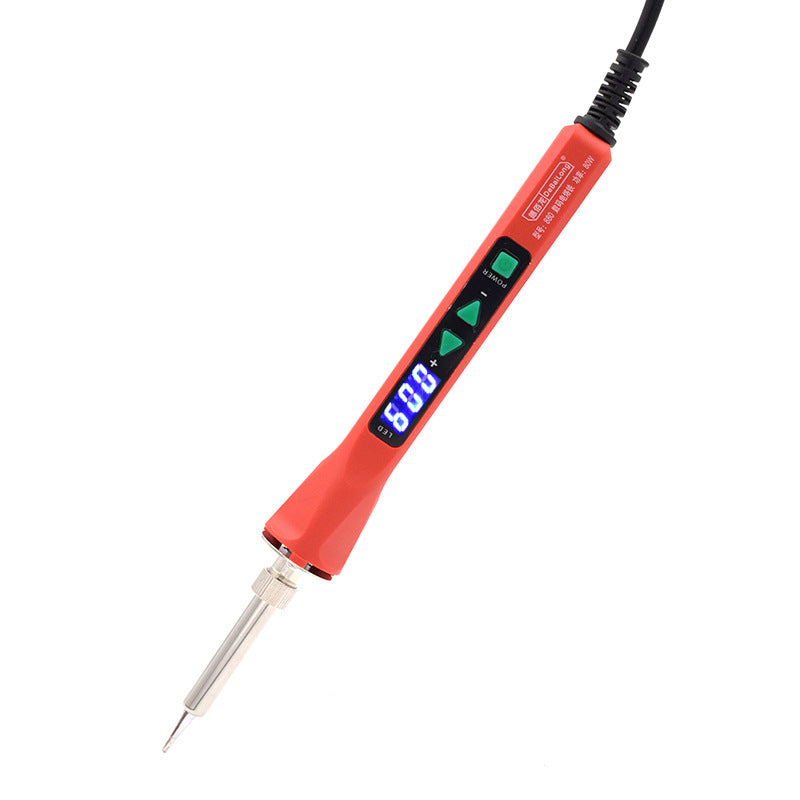 100W red temperature regulation digital display electric soldering iron 600 degrees can control temperature constant temperature electric soldering iron high power high frequency head red
