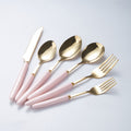 Amazon stainless steel cutlery set - knife, fork, and spoon - western dinnerware, steak knife, fork, and spoon with ceramic handles, fruit fork - logo customization available
