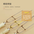 Stainless steel baking needle bbq double-headed fork wooden handle u-shaped barbecue fork chicken wing fork lamb skewer skewer barbecue tool
